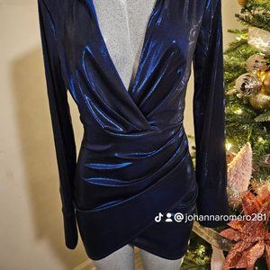 Blue Dress , Holiday party dress, Nightout dress